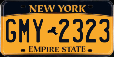 NY license plate GMY2323