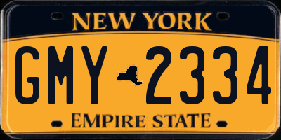 NY license plate GMY2334