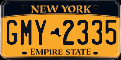 NY license plate GMY2335