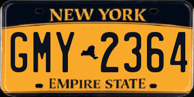 NY license plate GMY2364