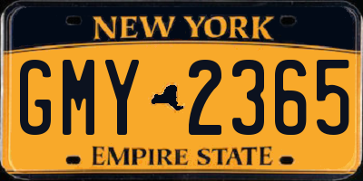 NY license plate GMY2365