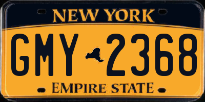 NY license plate GMY2368