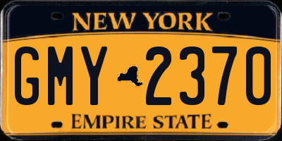 NY license plate GMY2370