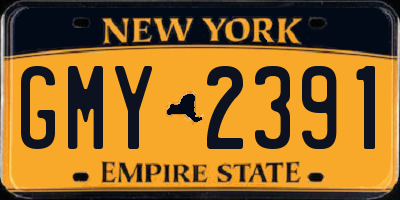 NY license plate GMY2391