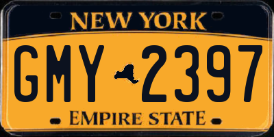 NY license plate GMY2397