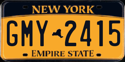 NY license plate GMY2415