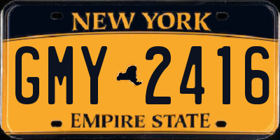 NY license plate GMY2416