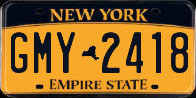 NY license plate GMY2418