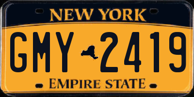 NY license plate GMY2419
