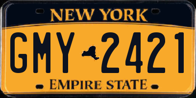NY license plate GMY2421