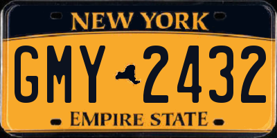 NY license plate GMY2432