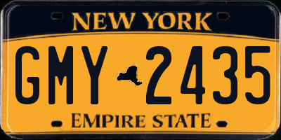 NY license plate GMY2435