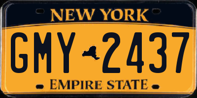 NY license plate GMY2437
