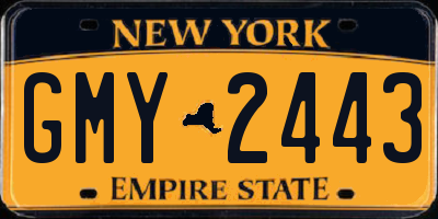 NY license plate GMY2443