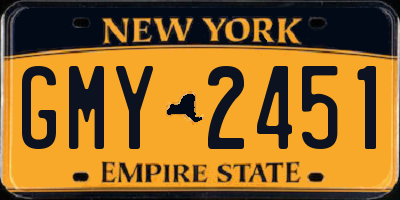 NY license plate GMY2451