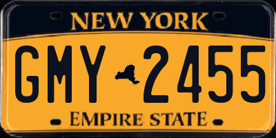 NY license plate GMY2455