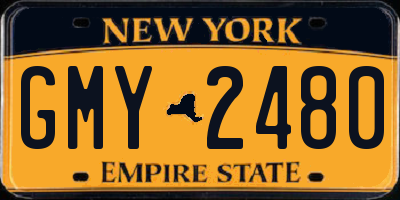 NY license plate GMY2480