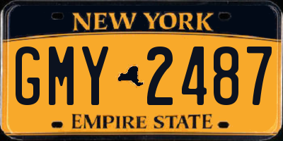NY license plate GMY2487