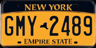 NY license plate GMY2489
