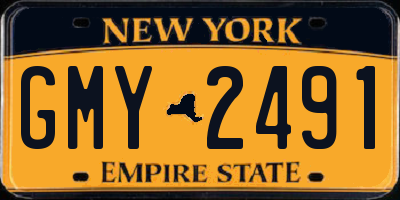 NY license plate GMY2491