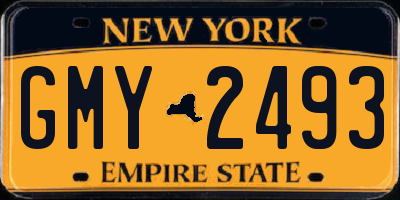 NY license plate GMY2493