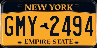 NY license plate GMY2494