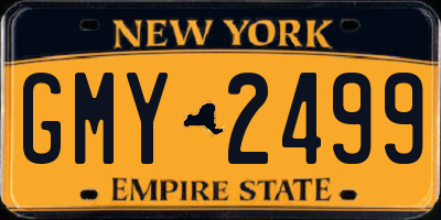 NY license plate GMY2499