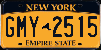 NY license plate GMY2515
