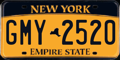 NY license plate GMY2520