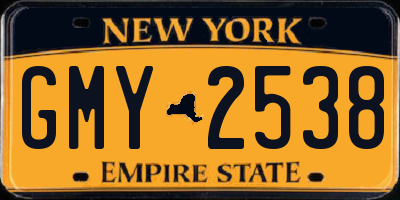 NY license plate GMY2538