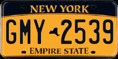 NY license plate GMY2539