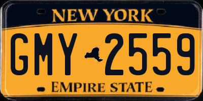 NY license plate GMY2559