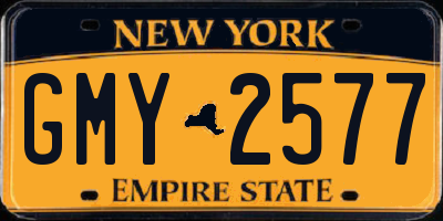 NY license plate GMY2577