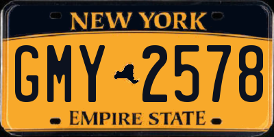NY license plate GMY2578