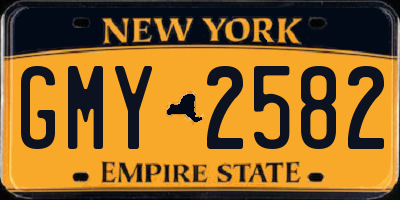 NY license plate GMY2582