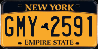 NY license plate GMY2591