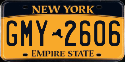 NY license plate GMY2606