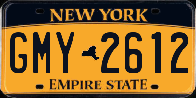 NY license plate GMY2612