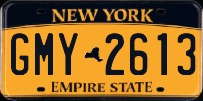 NY license plate GMY2613