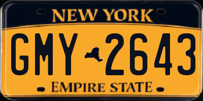 NY license plate GMY2643