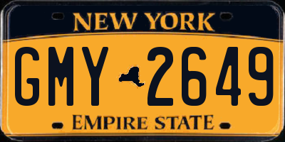 NY license plate GMY2649