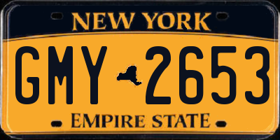 NY license plate GMY2653