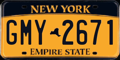 NY license plate GMY2671