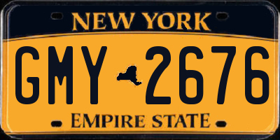 NY license plate GMY2676