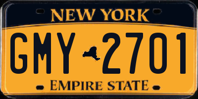NY license plate GMY2701