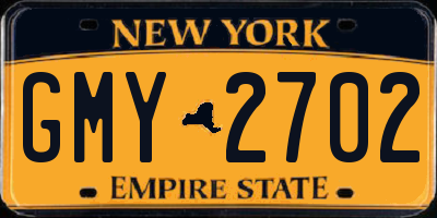 NY license plate GMY2702