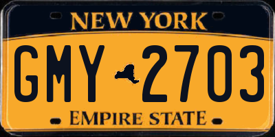 NY license plate GMY2703