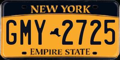 NY license plate GMY2725