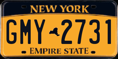 NY license plate GMY2731