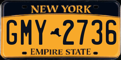 NY license plate GMY2736